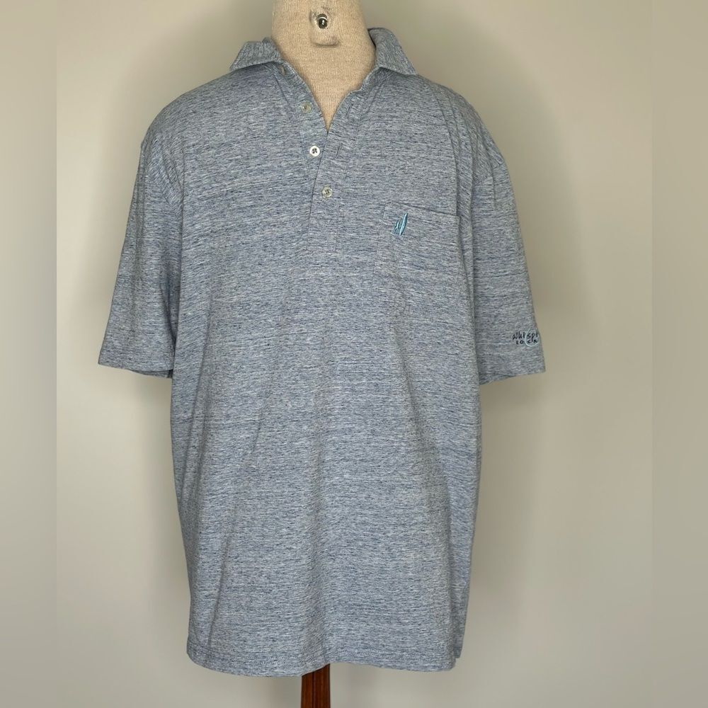 Johnnie-O Men's Polo Shirt Hanging Out Large Blue Heathered